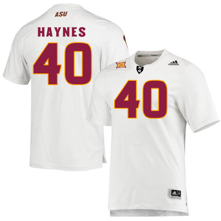 #40 Mike Haynes Arizona State Sun Devils College Football Jerseys Stitched-White